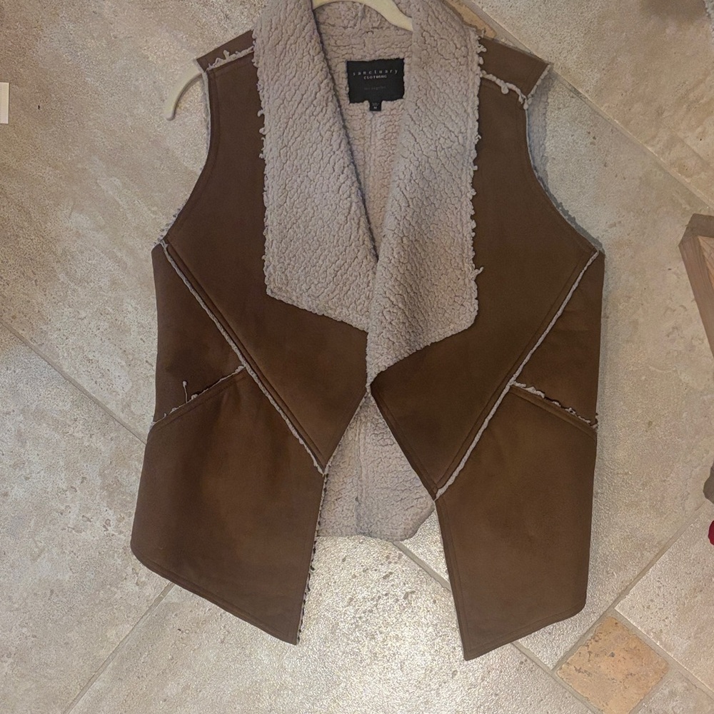 Sanctuary Brown Shearling Vest